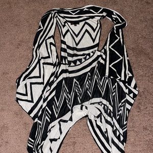 Black and White sweater tank cardigan